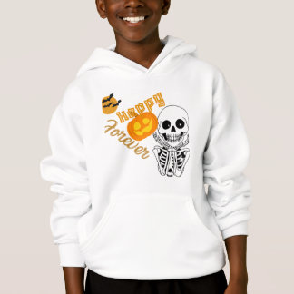 ハッピー・フォーエバー・ハロウィン・キッズTシャツ - かわいいスケルトン