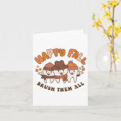 ハッピー・フォール みんなの歯をブラッシテ 歯医者さん 感謝祭 カード (黄色い花)