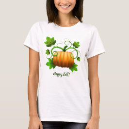 ハッピー・フォール・パンプキン 女性用Tシャツ Tシャツ