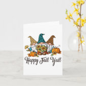 ハッピー・フォール・ヨール ３つの小人 レオパード ヒマワリ Gif カード (黄色い花)