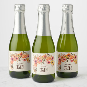 ハッピー・フォール!秋の花輪ミニ スパークリングワインラベル
