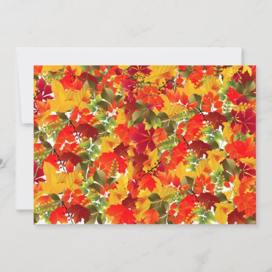 ハッピー フレンズギビング オータム ディナー パーティー 招待状 (裏面)