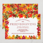 ハッピー・フレンズギビング　オータム・ディナー・パーティ 招待状 (正面/裏面)