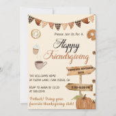 ハッピー フレンドズギビング パンプキン & オートム 招待状 (正面)