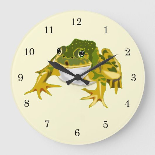 ハッピー・フロッグ ラージ壁時計 (正面)