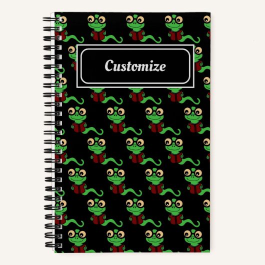 ハッピー ブックワーム ブラック ノートブック (正面)