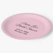 ハッピー ブライズ シャワー ピンク ペーパープレート (アングル)