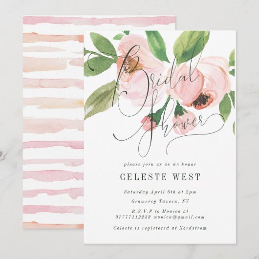 ハッピー ブライズ シャワー 招待状 (正面/裏面)