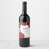 ハッピー・ブライズ・パーティーのドレス 白 赤 花 ワインラベル (正面)