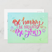 ハッピー ブライト 自分らしく ポジティブ フェスティバル ポストカード (正面/裏面)