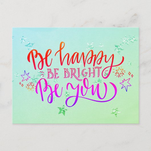 ハッピー ブライト 自分らしく ポジティブ フェスティバル ポストカード (正面)