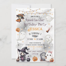 ハッピー・ブー・ハロウィン招待状 - かわいいお化け