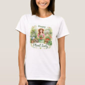 ハッピー・プラント・レディー 園芸中 Tシャツ (正面)