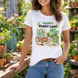 ハッピー・プラント・レディ 園芸中 Tシャツ