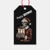 ハッピー・ヘックスマス スケルトン サンタ ゴシック クリスマス ギフトタグ (正面)