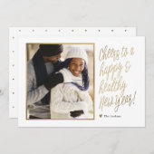 ハッピー＆ヘルシーな新年の写真カード シーズンカード (正面/裏面)