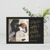 ハッピー＆ヘルシーな新年の写真カード シーズンカード (スタンド正面)