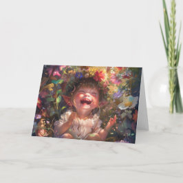 ハッピー ベイビー デジタル アート サンキューカード