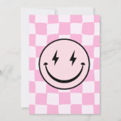 ハッピー ベイビー ピンク 女の子の誕生日招待状 招待状 (裏面)