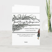 ハッピー・ベールト・誕生日・フォー・ア・ウーマン・スキーヤー、ヴィンテージ カード (裏面)