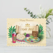 ハッピー・ペサハ・スプリング ペサハ セダー ヴィンテージ 招待状 (スタンド正面)