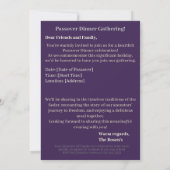 ハッピー・ペサハ | セデール・ペサハ 紺色 招待状 (裏面)