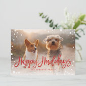 ハッピー ホウィデイズ スノー レッド | ペット クリスマス フォト (スタンド正面)