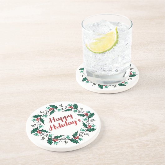 ハッピー・ホリデイズのリースのサンドストーン コースター (側面)