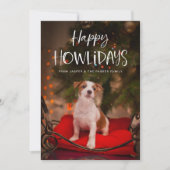 ハッピー・ホリデイズ | かわいいペットの犬のクリスマス写真 シーズンカード (正面)