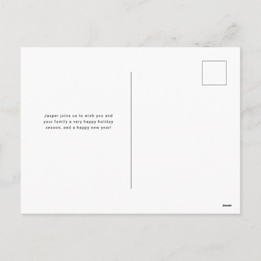 ハッピー ホリデイズ | かわいいペットの犬のクリスマス写真 シーズンポストカード (裏面)