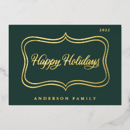 ハッピー ホリデイズ クラシック ゴールド フレーム 箔シーズンカード