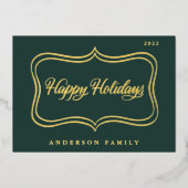 ハッピー・ホリデイズ クラシック ゴールド フレーム 箔シーズンカード (正面)
