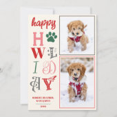 ハッピー ホリデイズ ドッグ クリスマス ピクチャー カスタム フォト (正面)