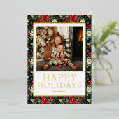 ハッピー ホリデイズ フォト リアル ゴールド 箔シーズンカード (立ち正面)