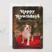 ハッピー ホリデイズ | 愛犬の写真と楽しいクリスマス シーズンカード (正面)
