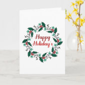 ハッピー・ホリデーのリース折り紙グリーティングカード カード (黄色い花)