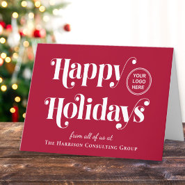 ハッピー・ホリデーシーズンビジネスロゴQRコード 赤 クリスマス