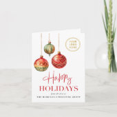 ハッピー・ホリデーシーズン ビジネス ロゴ QRコード クリスマス (正面)