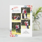 ハッピー ホリデーズ クリスマス フォト コラージュ カード (スタンド正面)