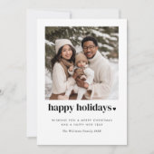 ハッピー ホリデーズ ハート フォト シーズンカード (正面)