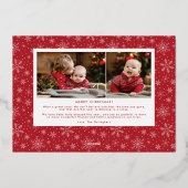 ハッピー ホリデーズ フォト カード ゴールド フォイル ホリデー カード (裏面)