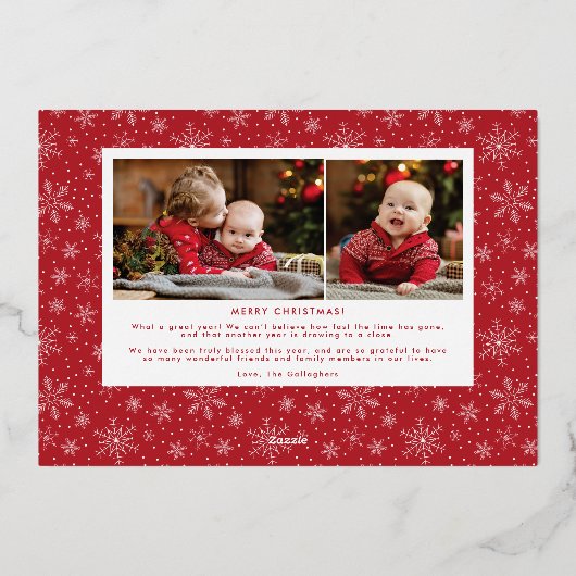 ハッピー ホリデーズ フォト カード ゴールド フォイル ホリデー カード (裏面)