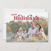 ハッピー ホリデーズ フォト カード - レッド (正面)