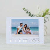 ハッピー ホリデーズ フォト シルバー 箔シーズンカード (立ち正面)