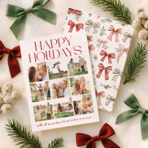 ハッピー ホリデーズ ボウ フォト コラージュ