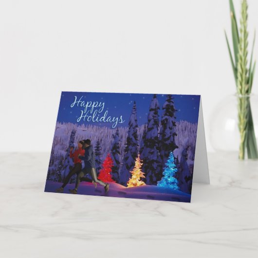 ハッピー ホリデーズ – ランニング カップル シーズンカード (正面)