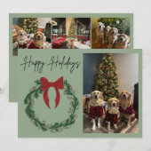 ハッピー ホリデーズ リース フォト カード (正面/裏面)