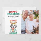 ハッピー ホリデー イヌ ダルメシアン クリスマス フォト カード (正面)