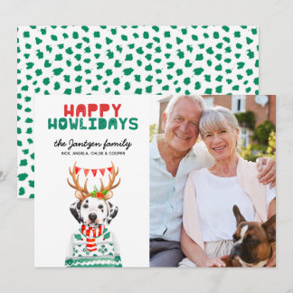 ハッピー ホリデー イヌ ダルメシアン クリスマス フォト カード