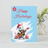 ハッピー ホリデー ウサギ フラット ホリデー カード (スタンド正面)